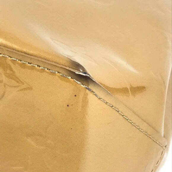 LOUIS VUITTON MonogramVernis Lead PM Tote Bag Hand Bag Noisette Beige - Picture 12 of 14